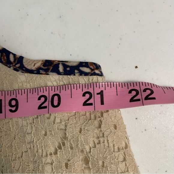 SEA NEW YORK Floral Peekaboo Lace Neckline Sleeveless Shift Sundress sz 10 - Picture 8 of 9